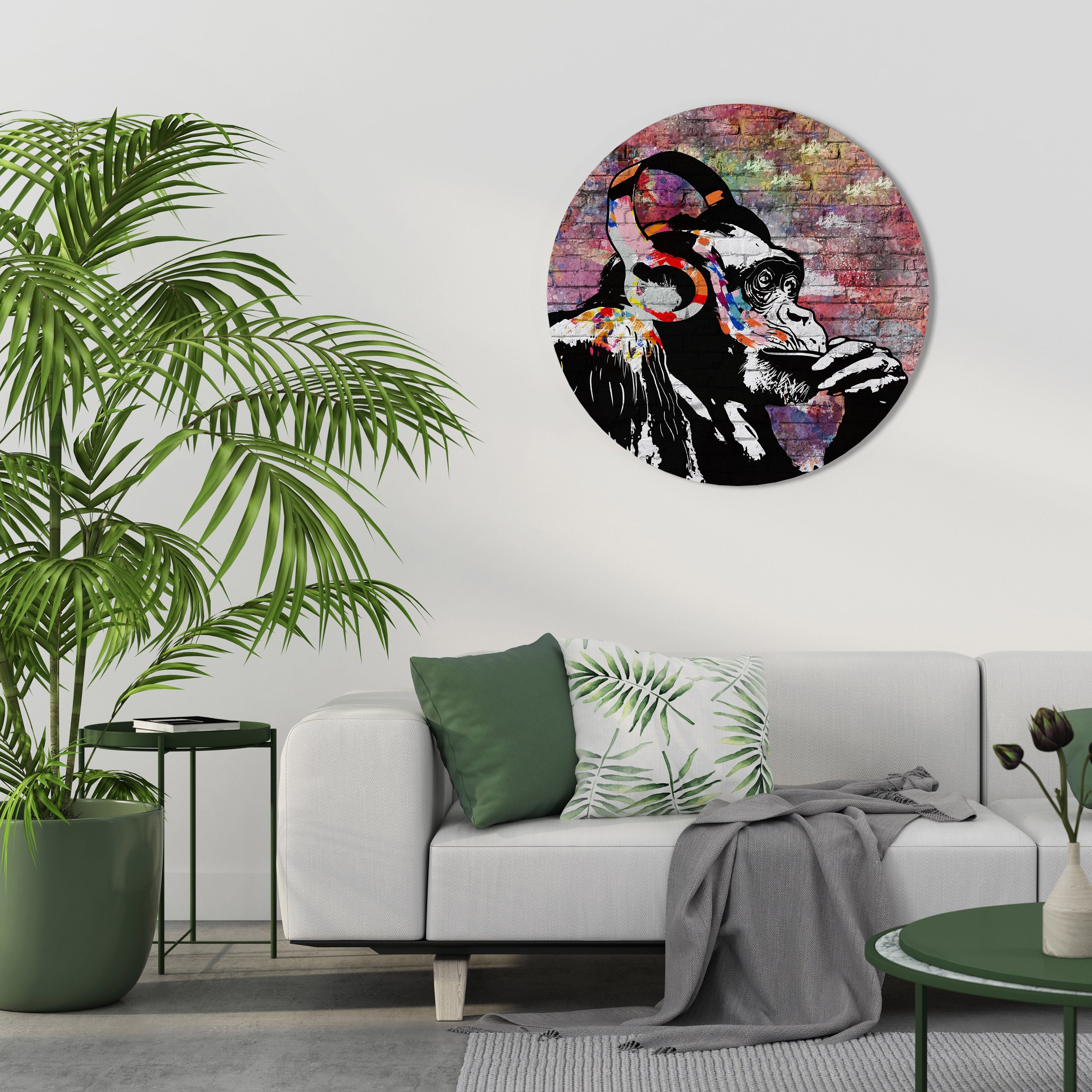 APISH LISTENER Round Wall Art
