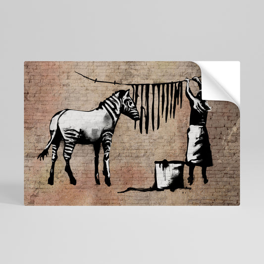 TIDY ZEBRA Selbstklebendes Horizontal-Poster