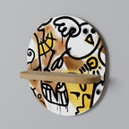 URBAN CANVAS Ovales Kunstregal in Eiche-Optik