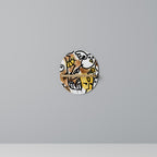 URBAN CANVAS Ovales Kunstregal in Eiche-Optik