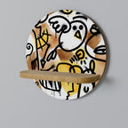 URBAN CANVAS Rundes Kunstregal in Eiche-Optik