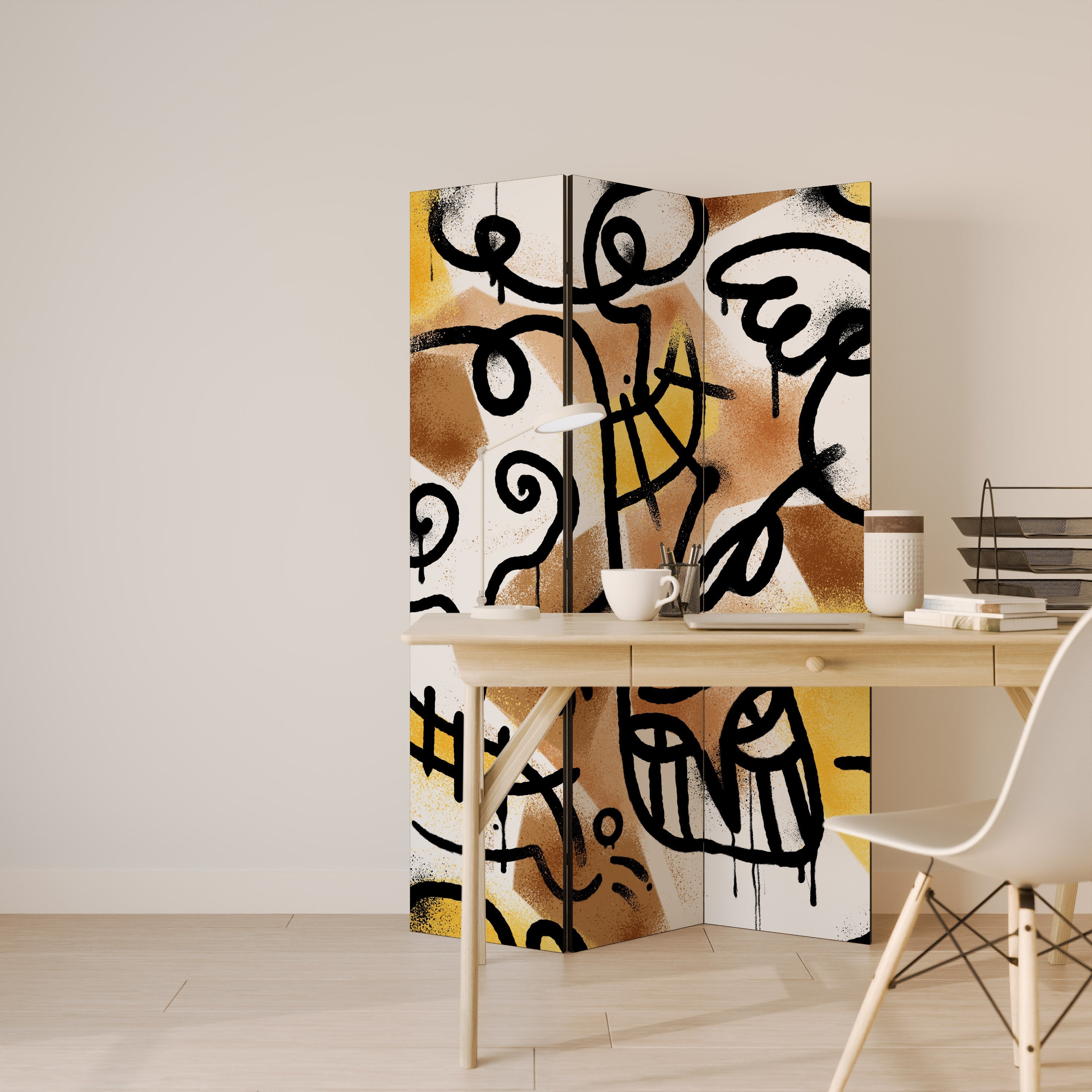 URBAN CANVAS Dekorativer 3-teiliger Raumteiler