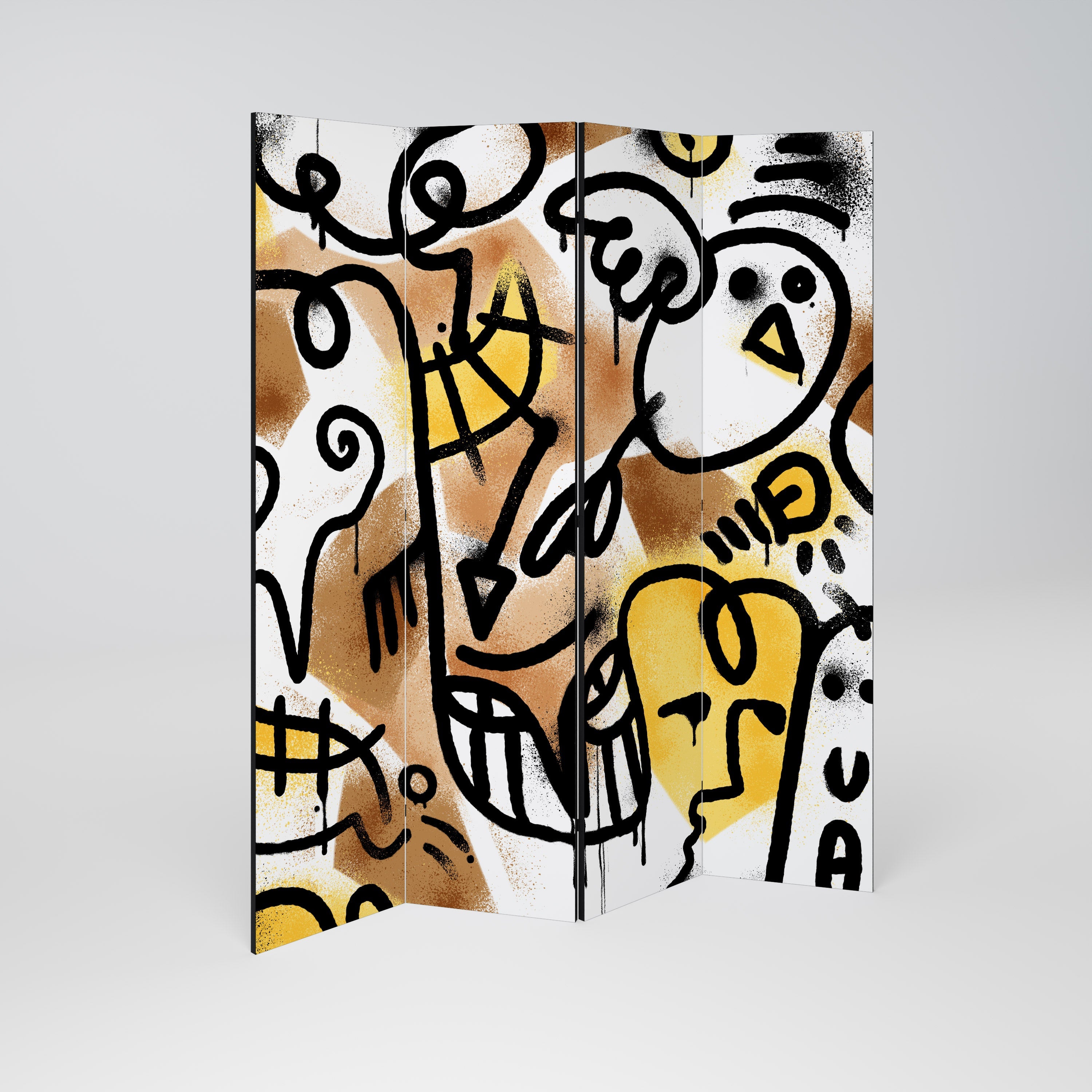 URBAN CANVAS Dekorativer 4-teiliger Raumteiler