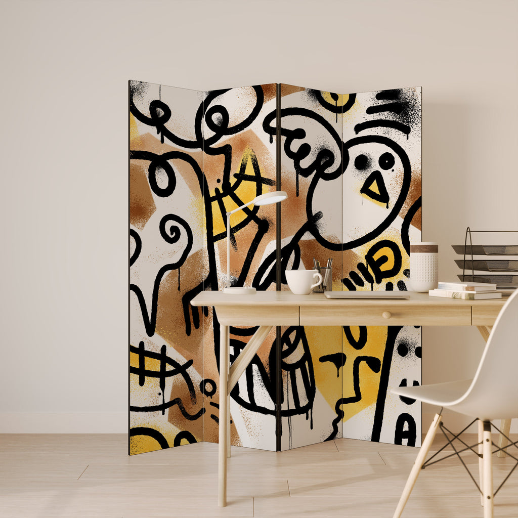 URBAN CANVAS Dekorativer 4-teiliger Raumteiler