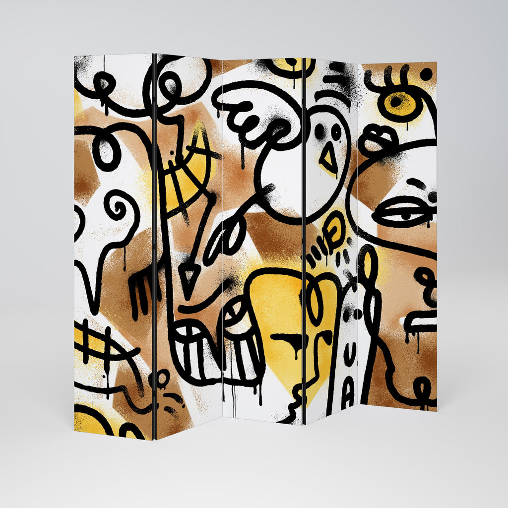 URBAN CANVAS Decorative 5-Panel Room Divider