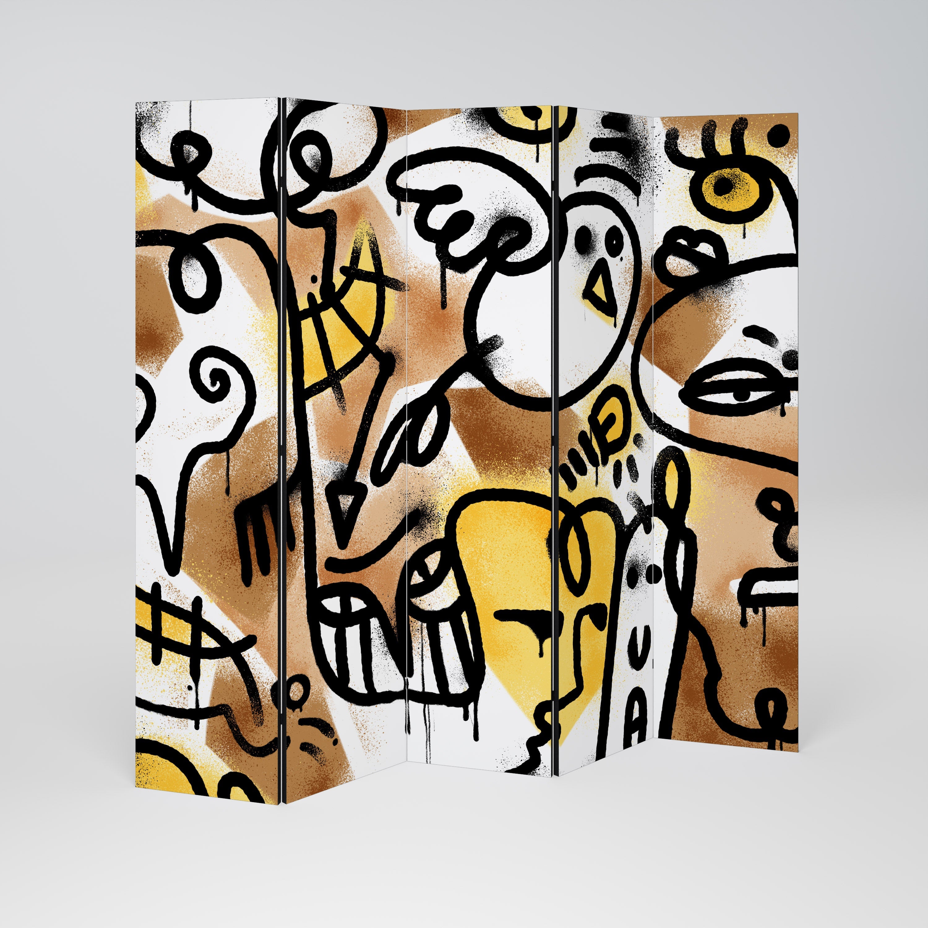 URBAN CANVAS Dekorativer 5-teiliger Raumteiler