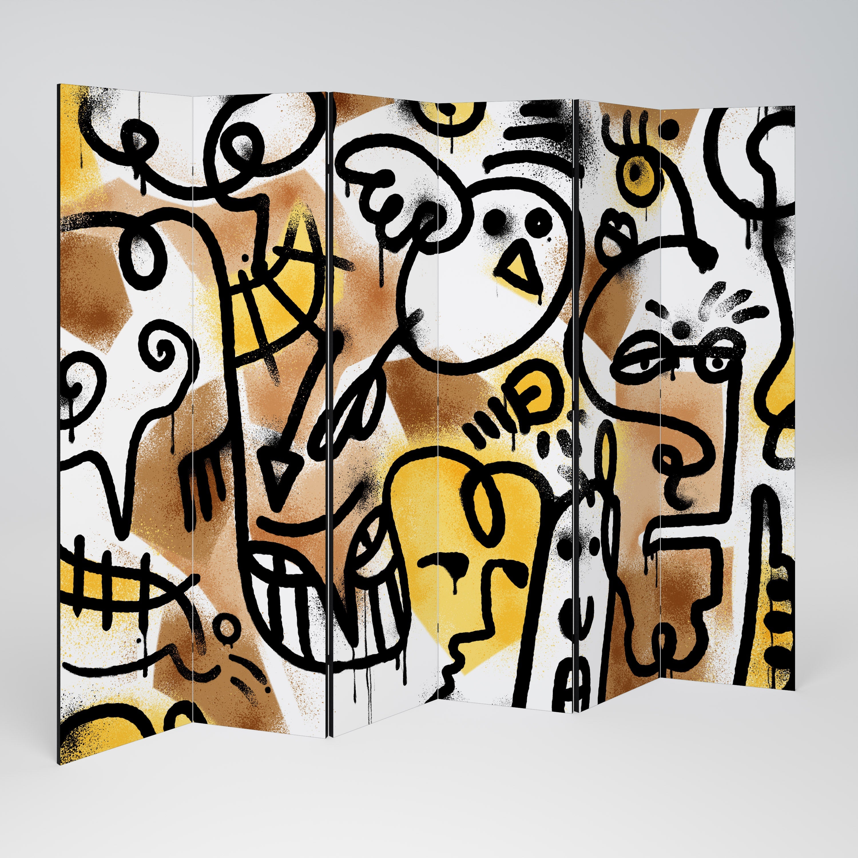 URBAN CANVAS Dekorativer 6-teiliger Raumteiler