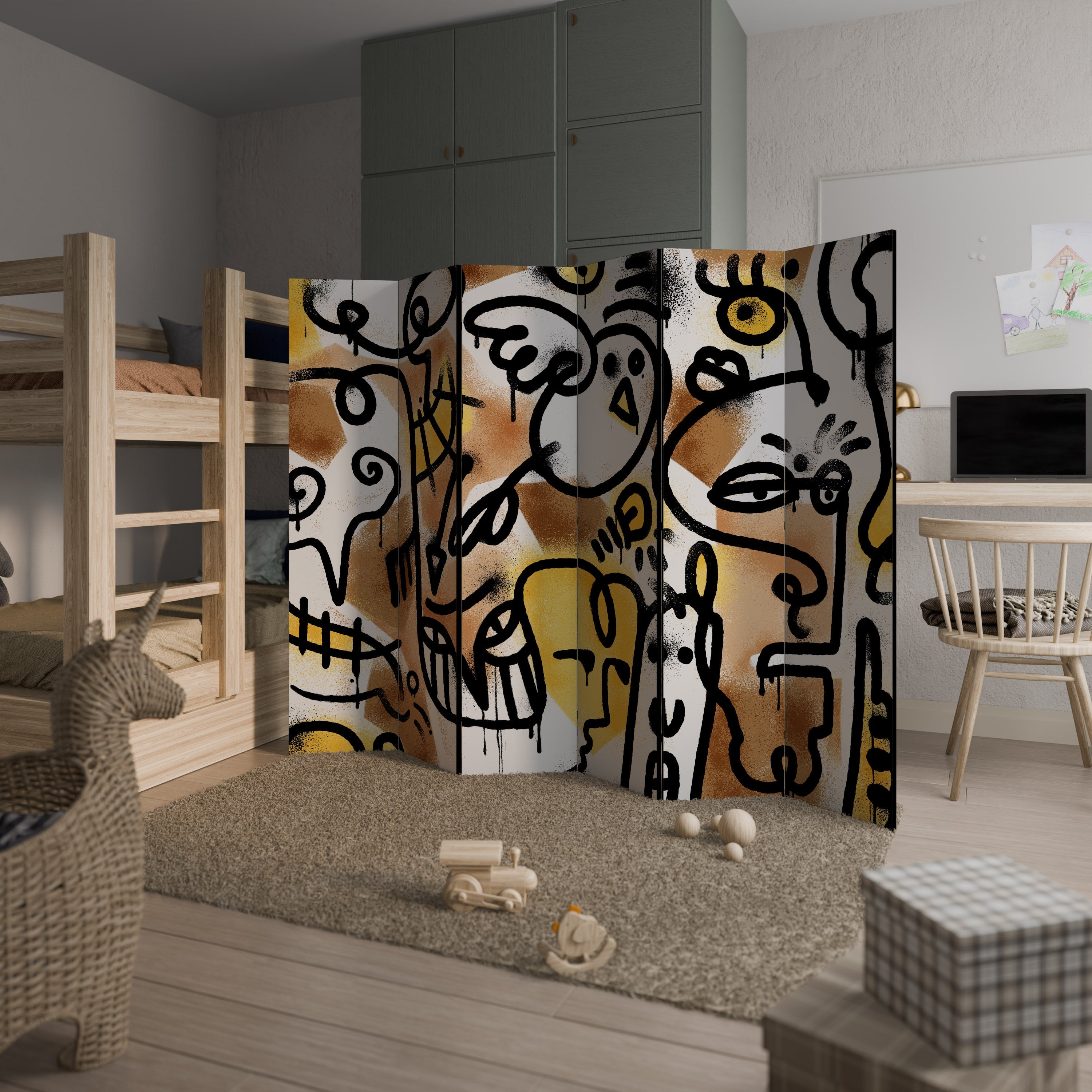 URBAN CANVAS Dekorativer 6-teiliger Raumteiler