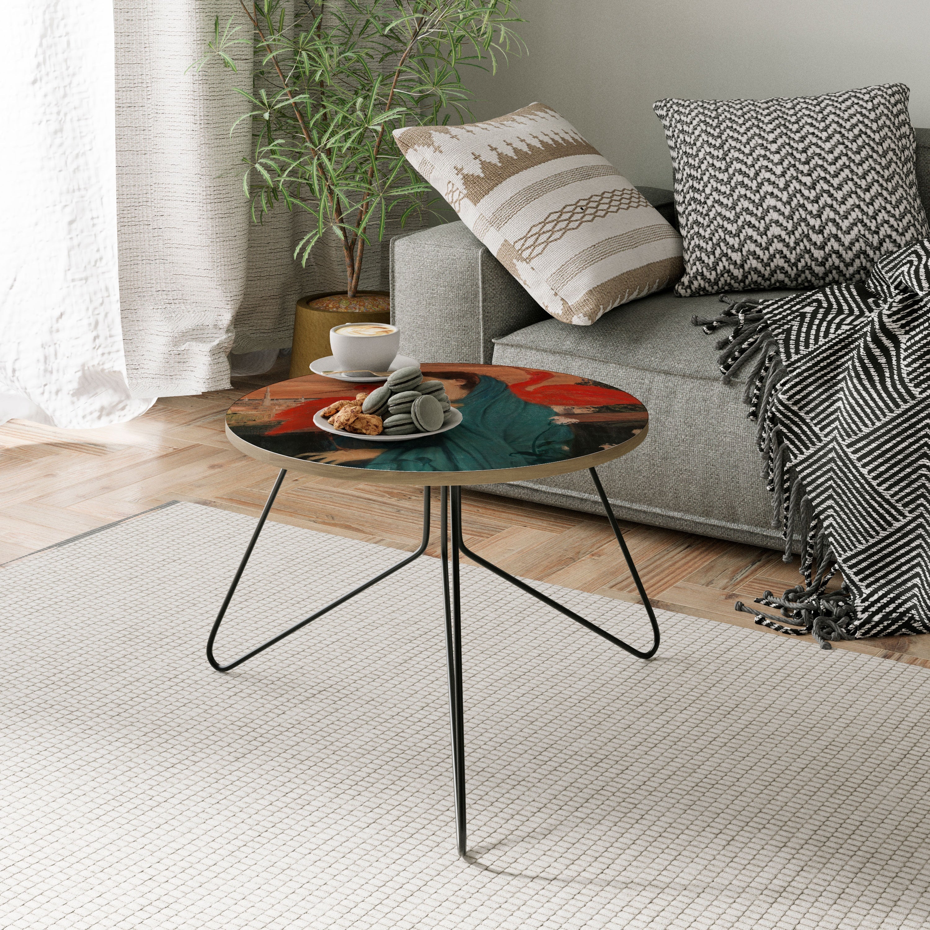 JUNGE FRAU MIT IBIS Couchtisch 60