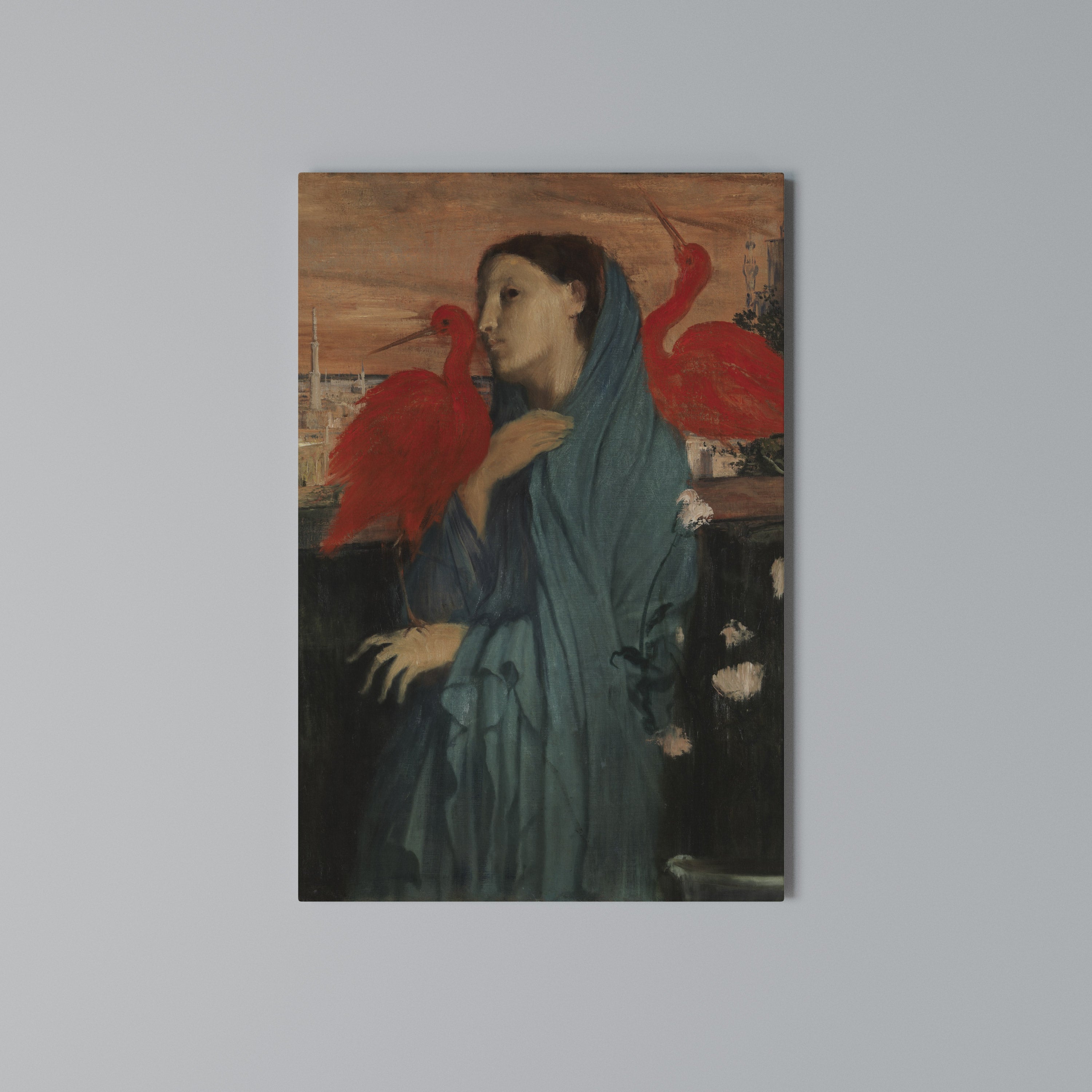 YOUNG WOMAN WITH IBIS Vertical Canvas Print