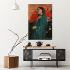 YOUNG WOMAN WITH IBIS Selbstklebendes Poster - Hochformat