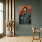 YOUNG WOMAN WITH IBIS Selbstklebendes Poster - Hochformat