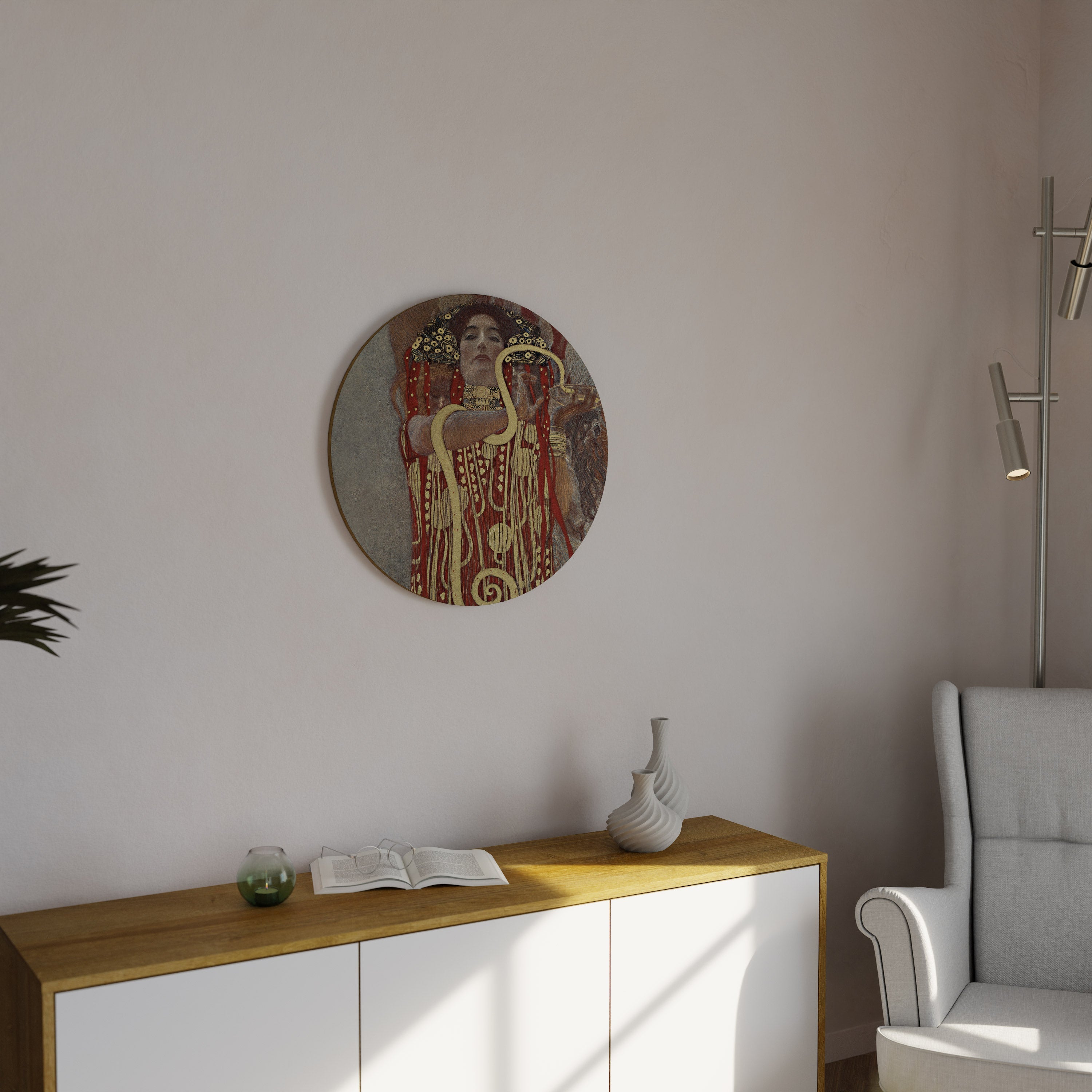 HYGIEIA VON KLIMT Runde Wandkunst