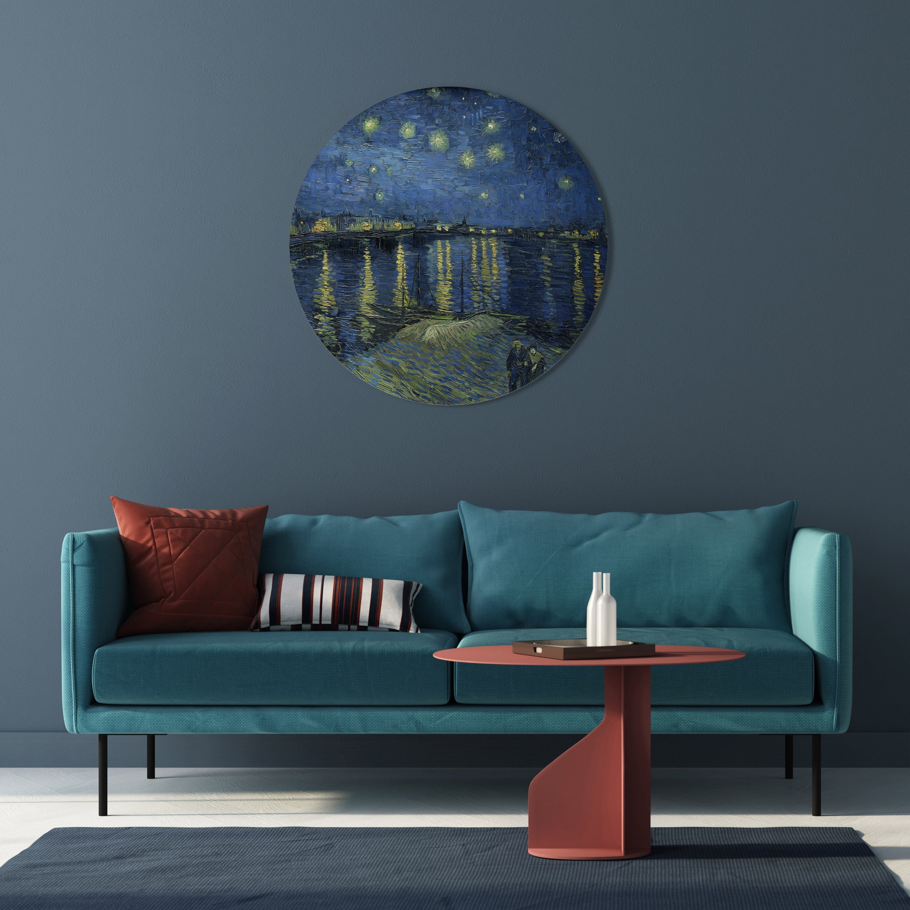 STERNENNACHT ÜBER DER RHONE Runde Wandkunst