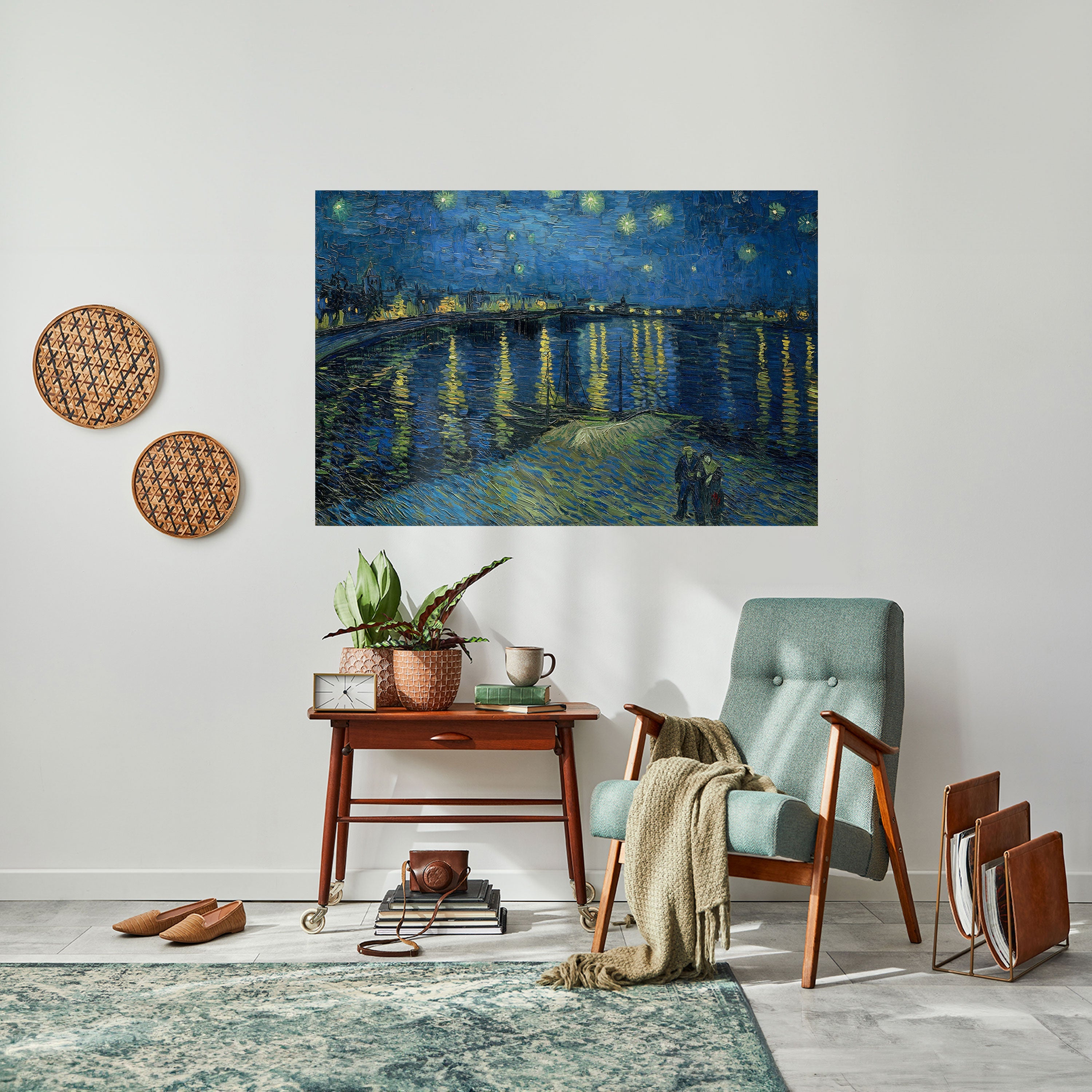 STERNENNACHT ÜBER DER RHONE Horizontales Poster zum Abziehen und Aufkleben