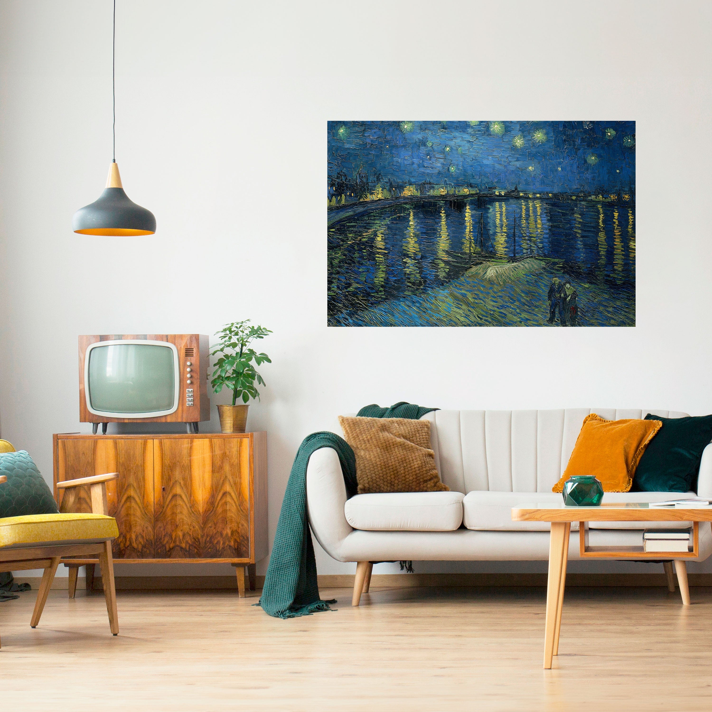 STERNENNACHT ÜBER DER RHONE Horizontales Poster zum Abziehen und Aufkleben