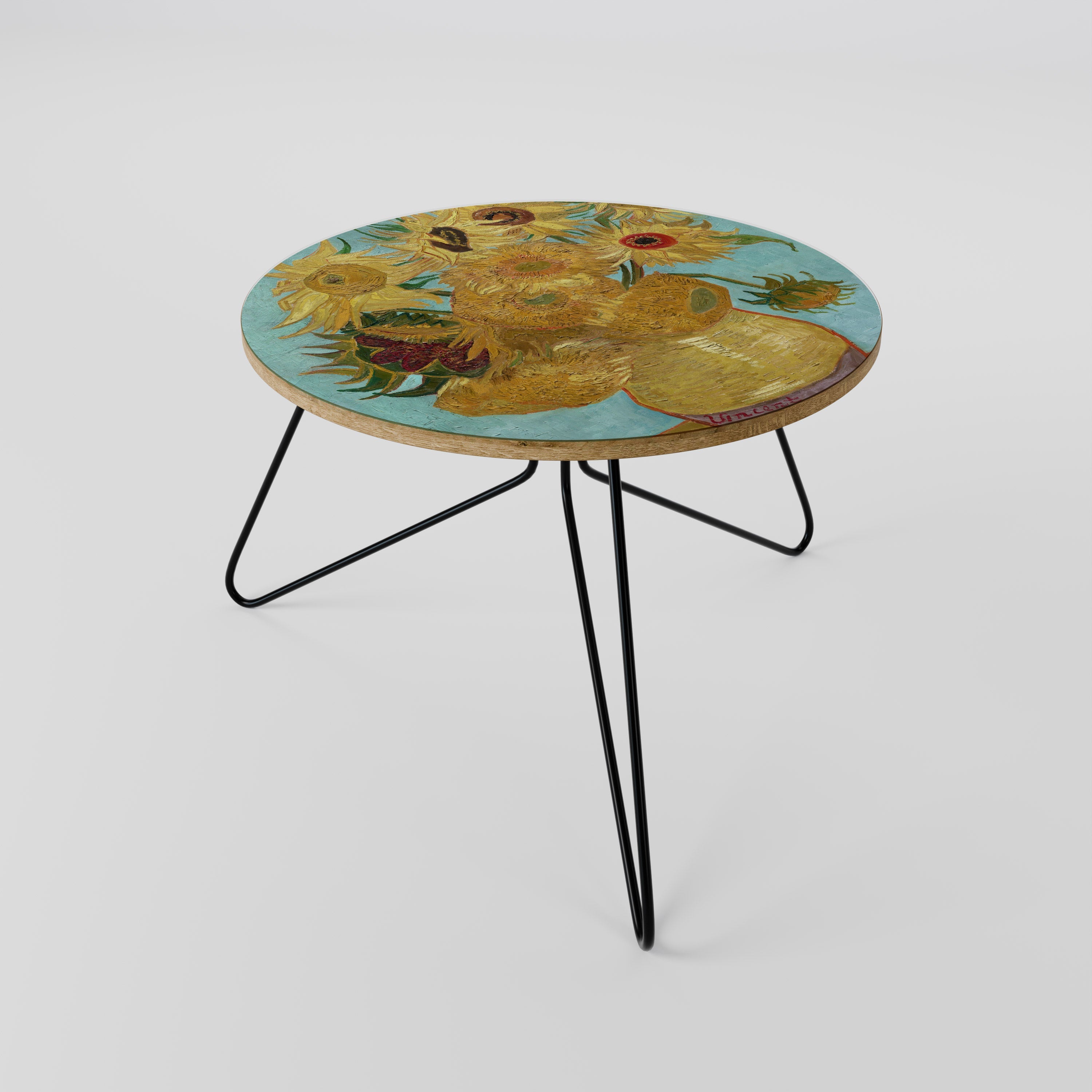 Vase mit zwölf Sonnenblumen Couchtisch 60