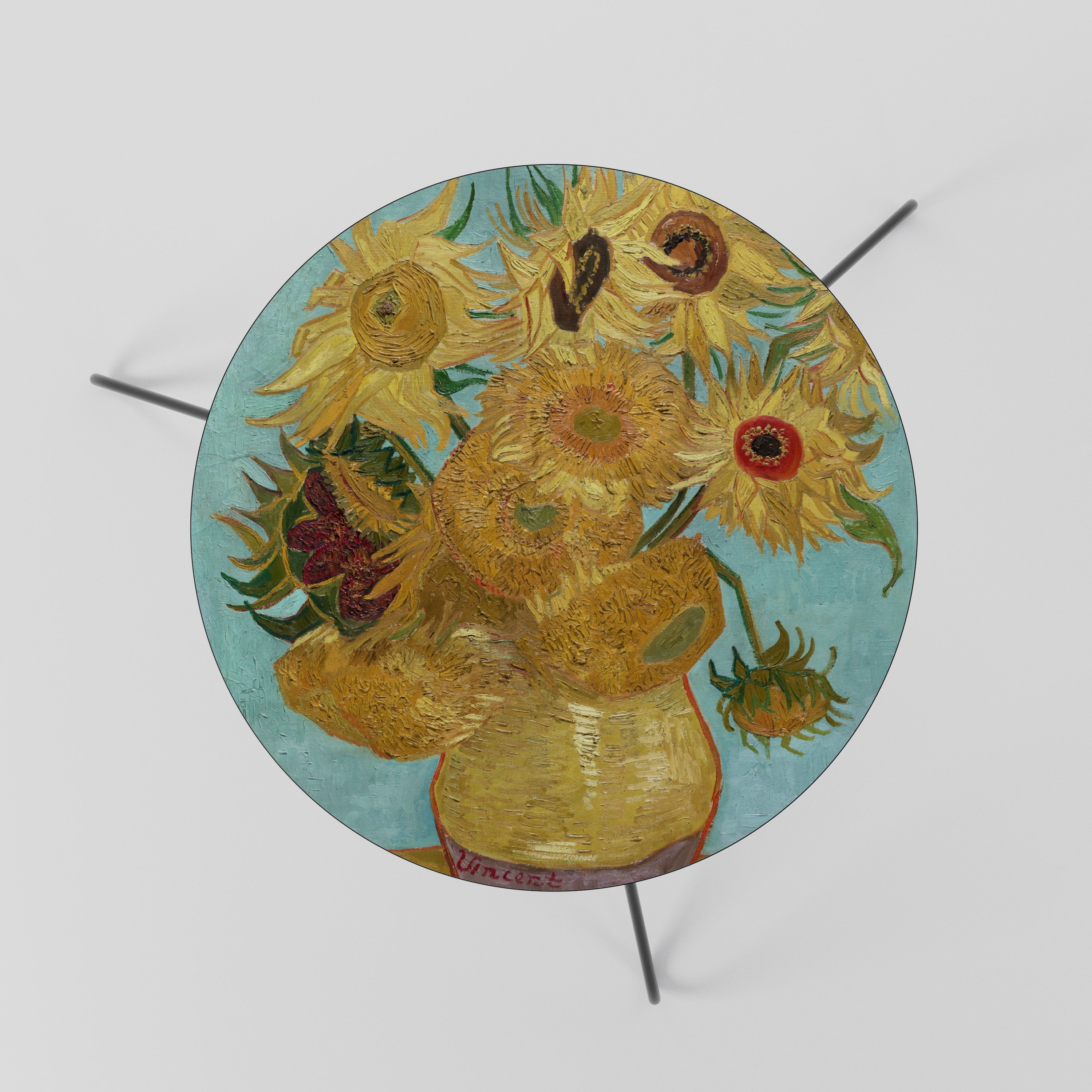 Vase mit zwölf Sonnenblumen Couchtisch 60