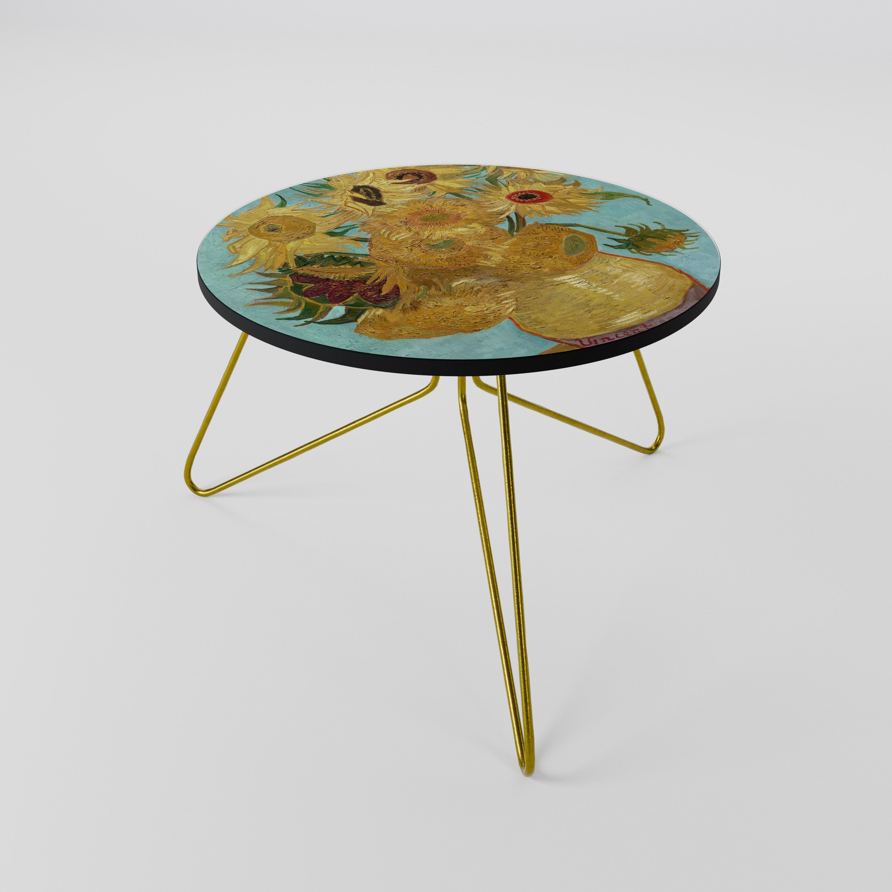 Vase mit zwölf Sonnenblumen Couchtisch 60