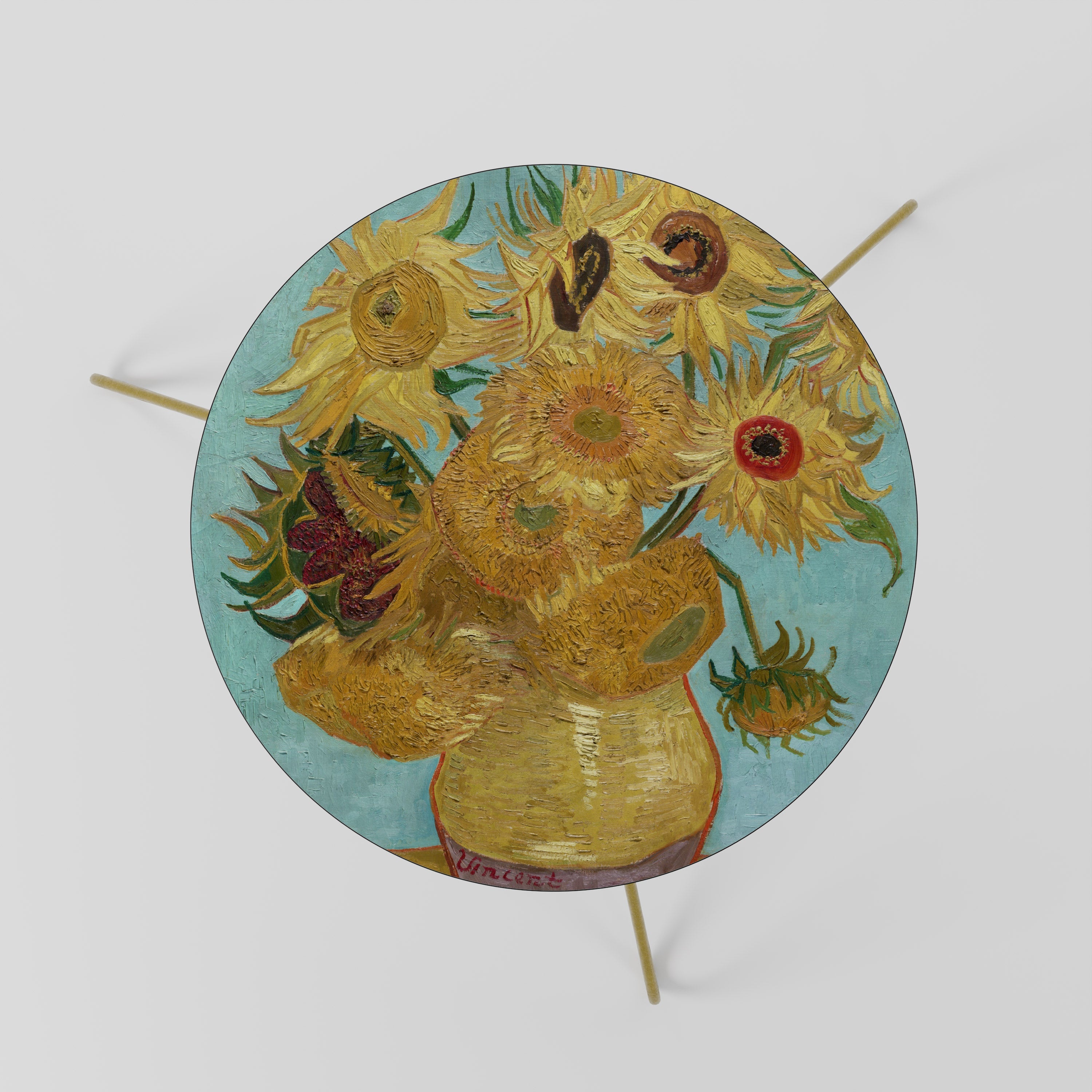 Vase mit zwölf Sonnenblumen Couchtisch 60