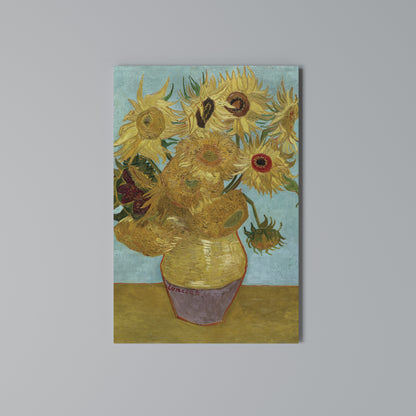 VASE WITH TWELVE SUNFLOWERS Vertical Canvas Print