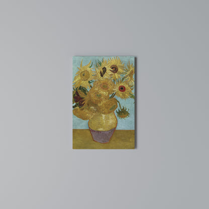 VASE WITH TWELVE SUNFLOWERS Vertical Canvas Print