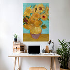 VASE WITH TWELVE SUNFLOWERS Selbstklebendes Poster - Hochformat