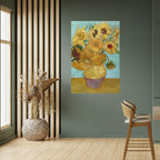 VASE WITH TWELVE SUNFLOWERS Selbstklebendes Poster - Hochformat