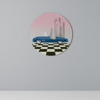 BLUE ROADSTER Runde Wanddekoration Ø 69 cm