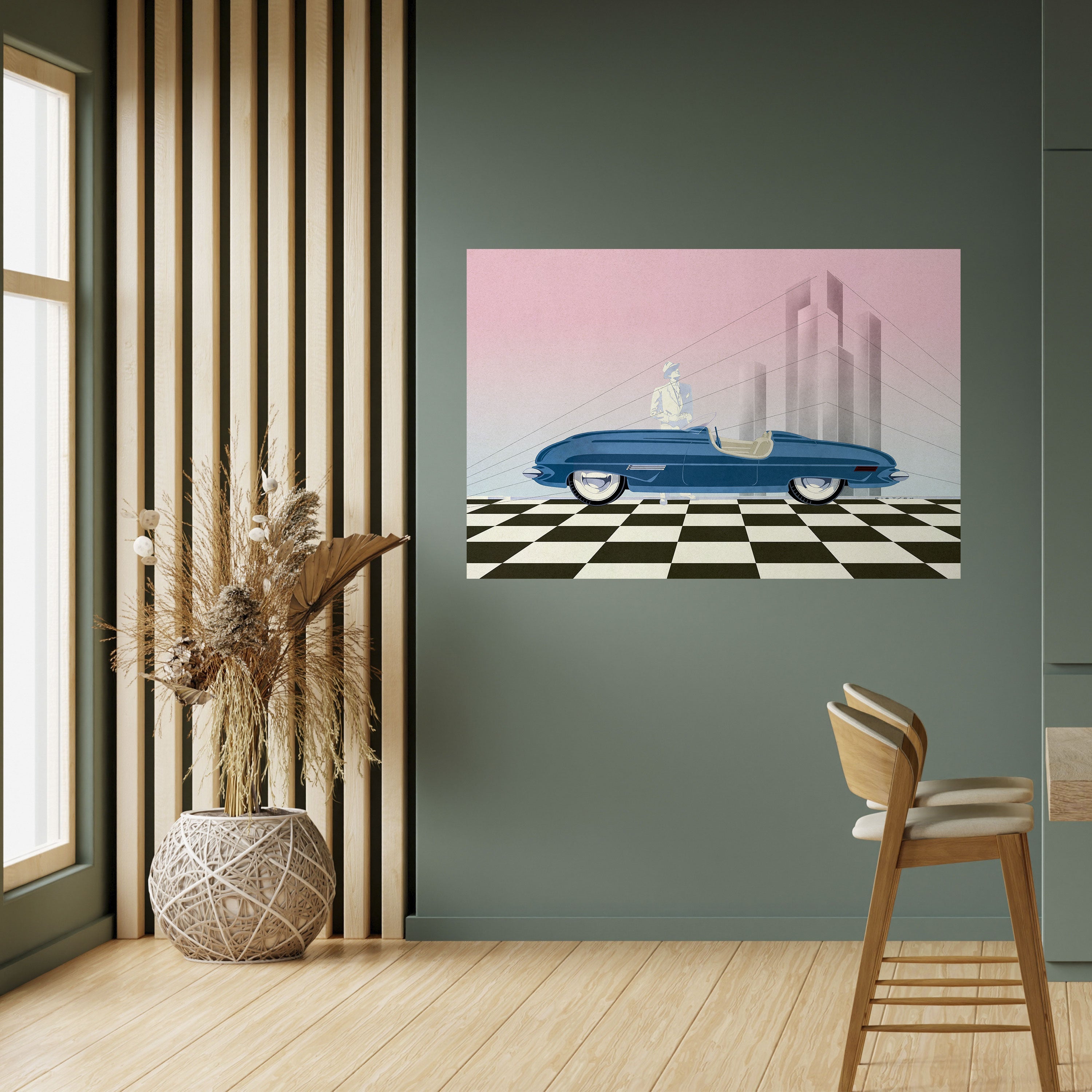 BLUE ROADSTER Horizontales Poster zum Abziehen und Aufkleben