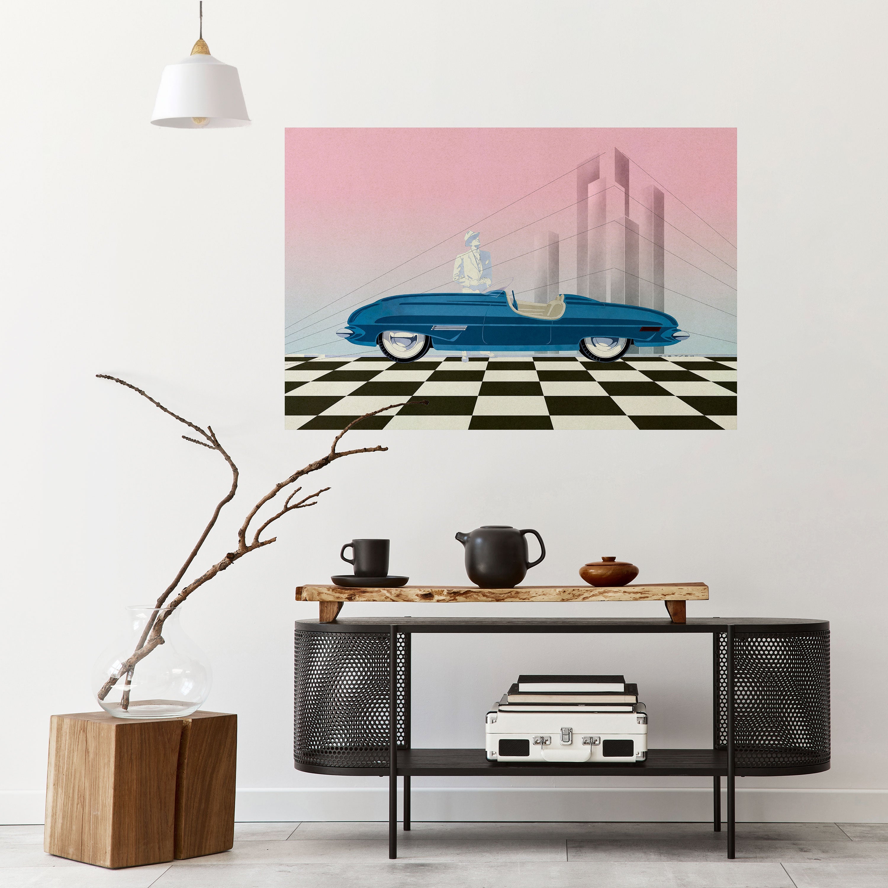 BLUE ROADSTER Horizontales Poster zum Abziehen und Aufkleben