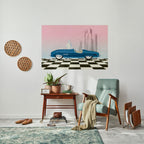 BLUE ROADSTER Selbstklebendes Horizontal-Poster