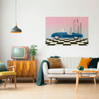 BLUE ROADSTER Selbstklebendes Horizontal-Poster