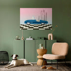 BLUE ROADSTER Selbstklebendes Horizontal-Poster