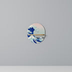 THE GREAT WAVE Ovales Kunstregal in Eiche-Optik