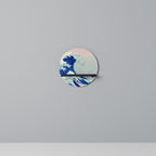 THE GREAT WAVE Rundes Kunstregal in Schwarz