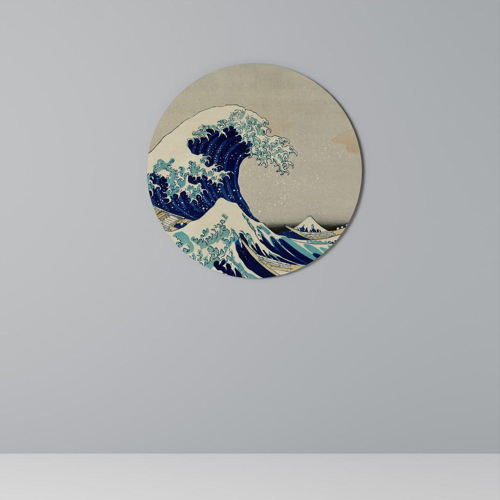 DIE GROSSE WELLE Runde Wandkunst