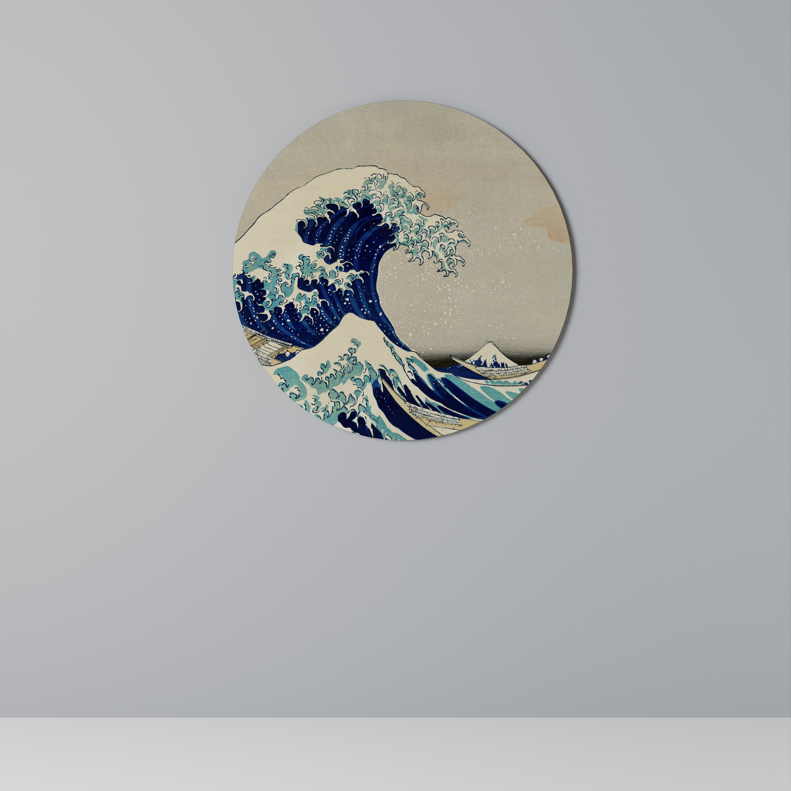 DIE GROSSE WELLE Runde Wandkunst