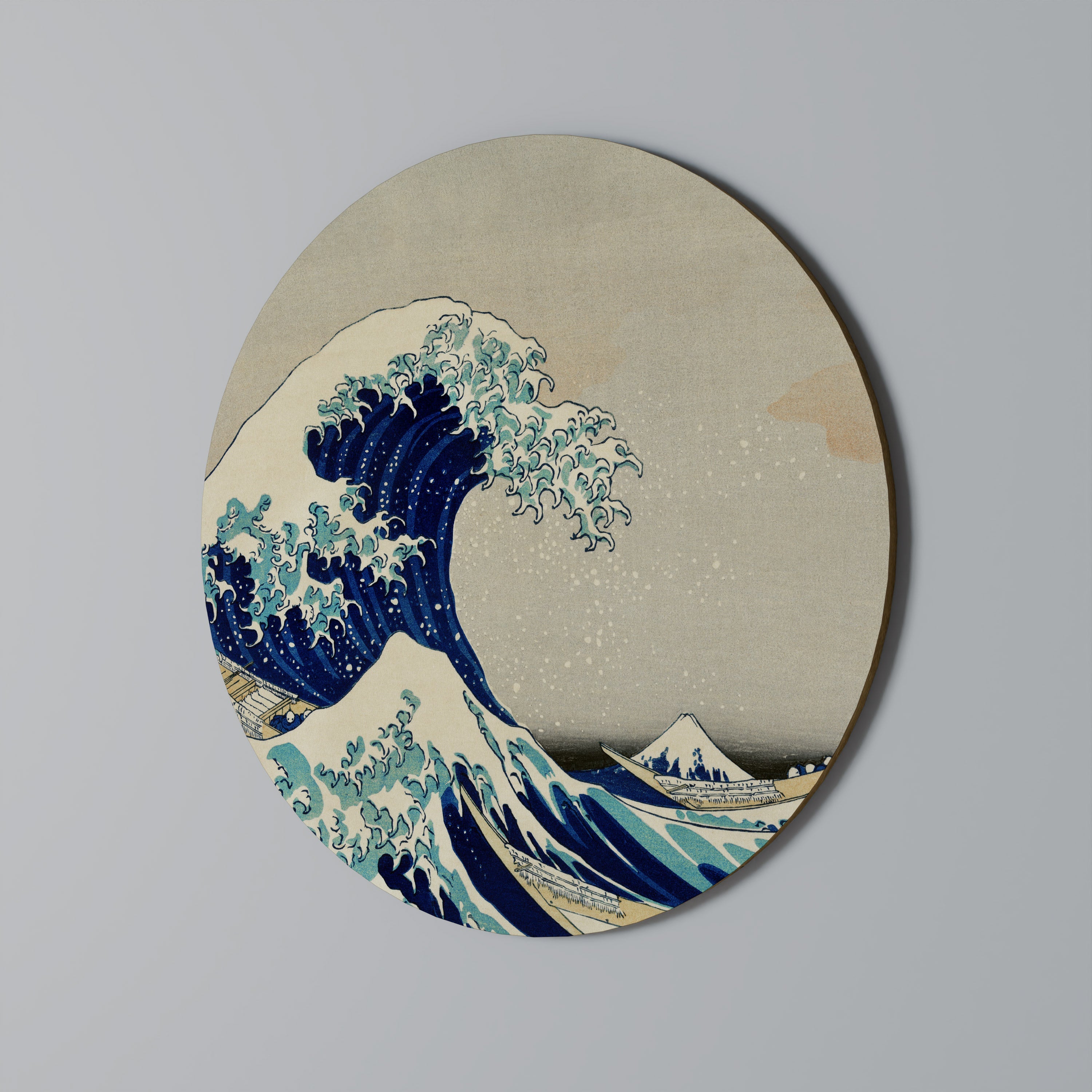DIE GROSSE WELLE Runde Wandkunst