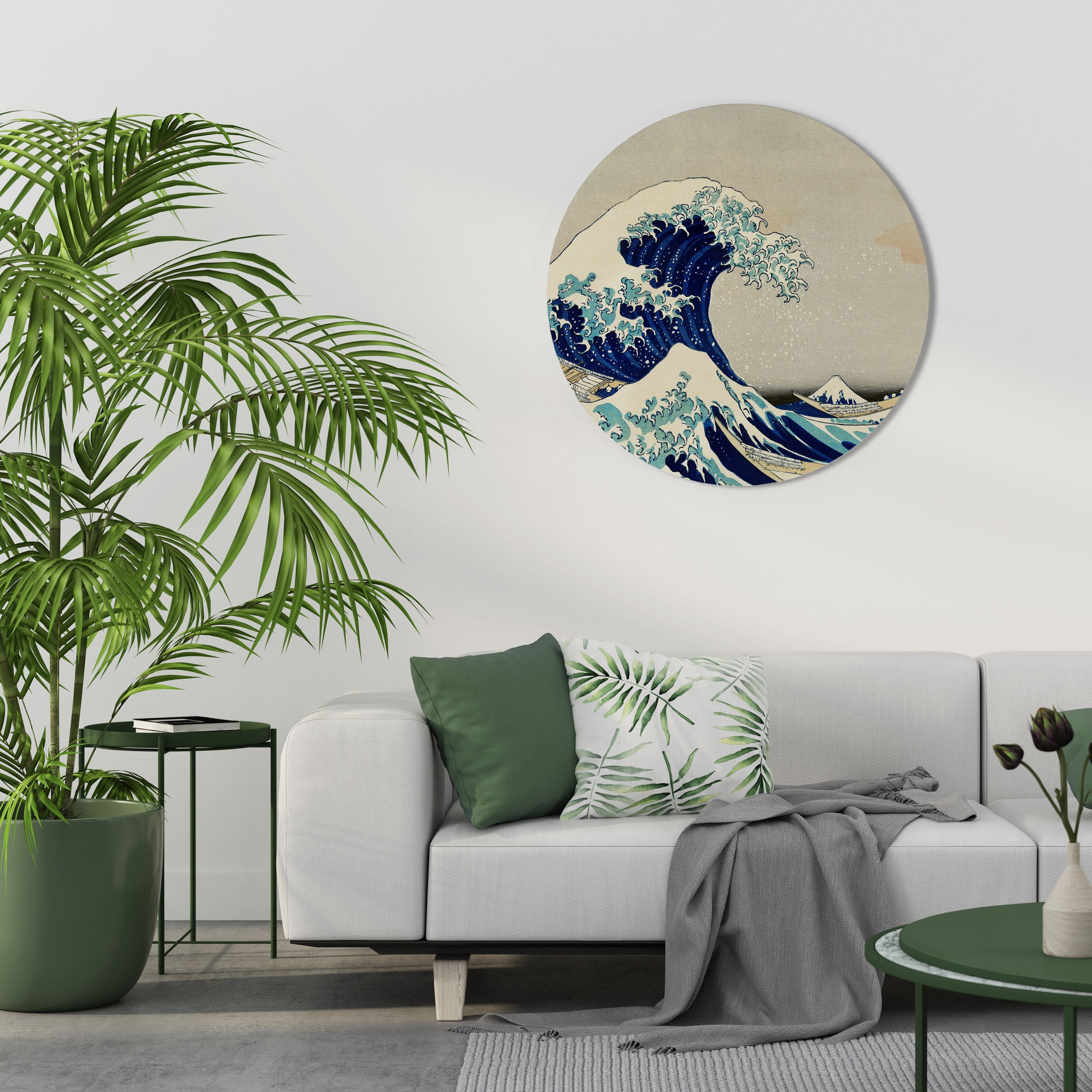 DIE GROSSE WELLE Runde Wandkunst