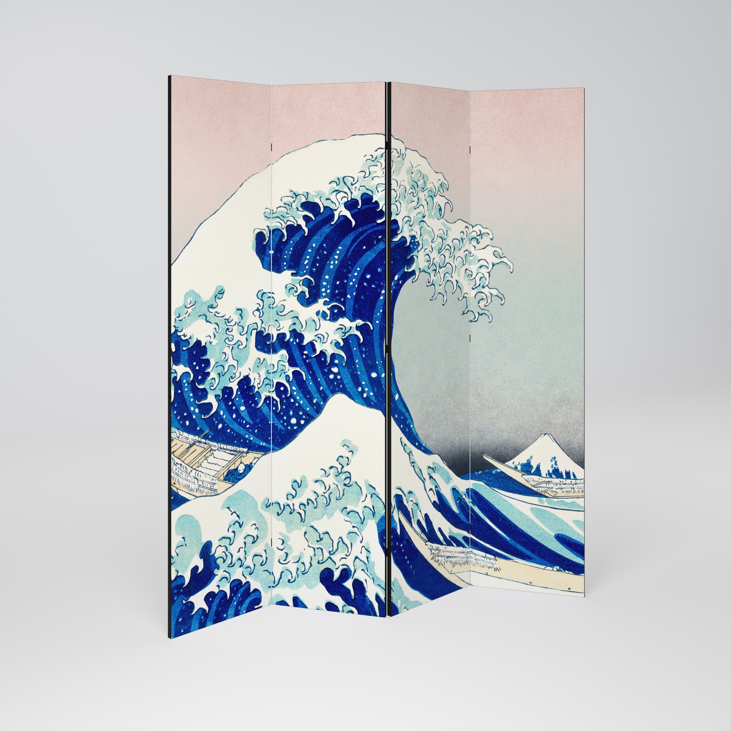 THE GREAT WAVE Dekorativer 4-teiliger Raumteiler