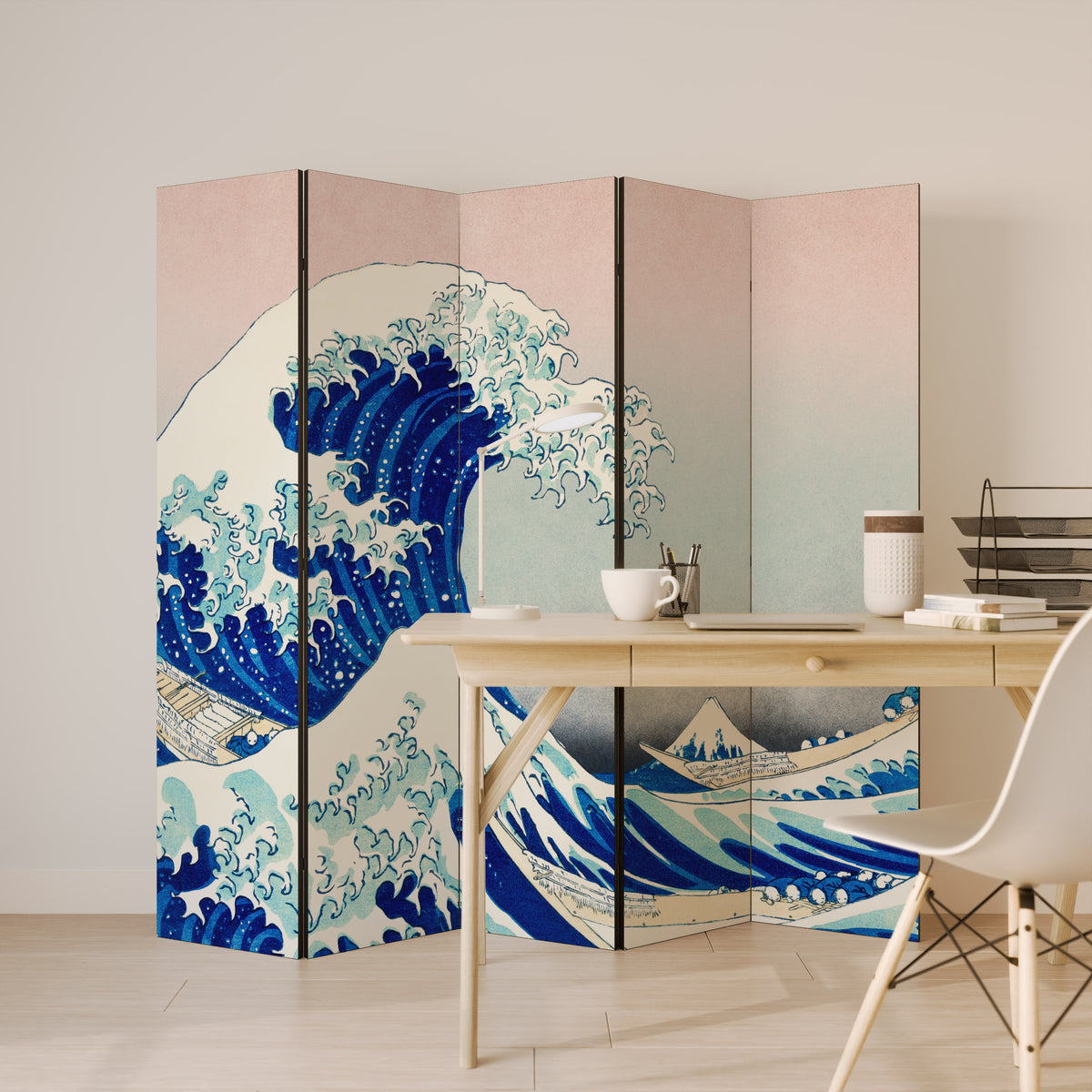 THE GREAT WAVE 5-teiliger Paravent