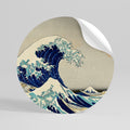 THE GREAT WAVE Peel and Stick Round Sticker