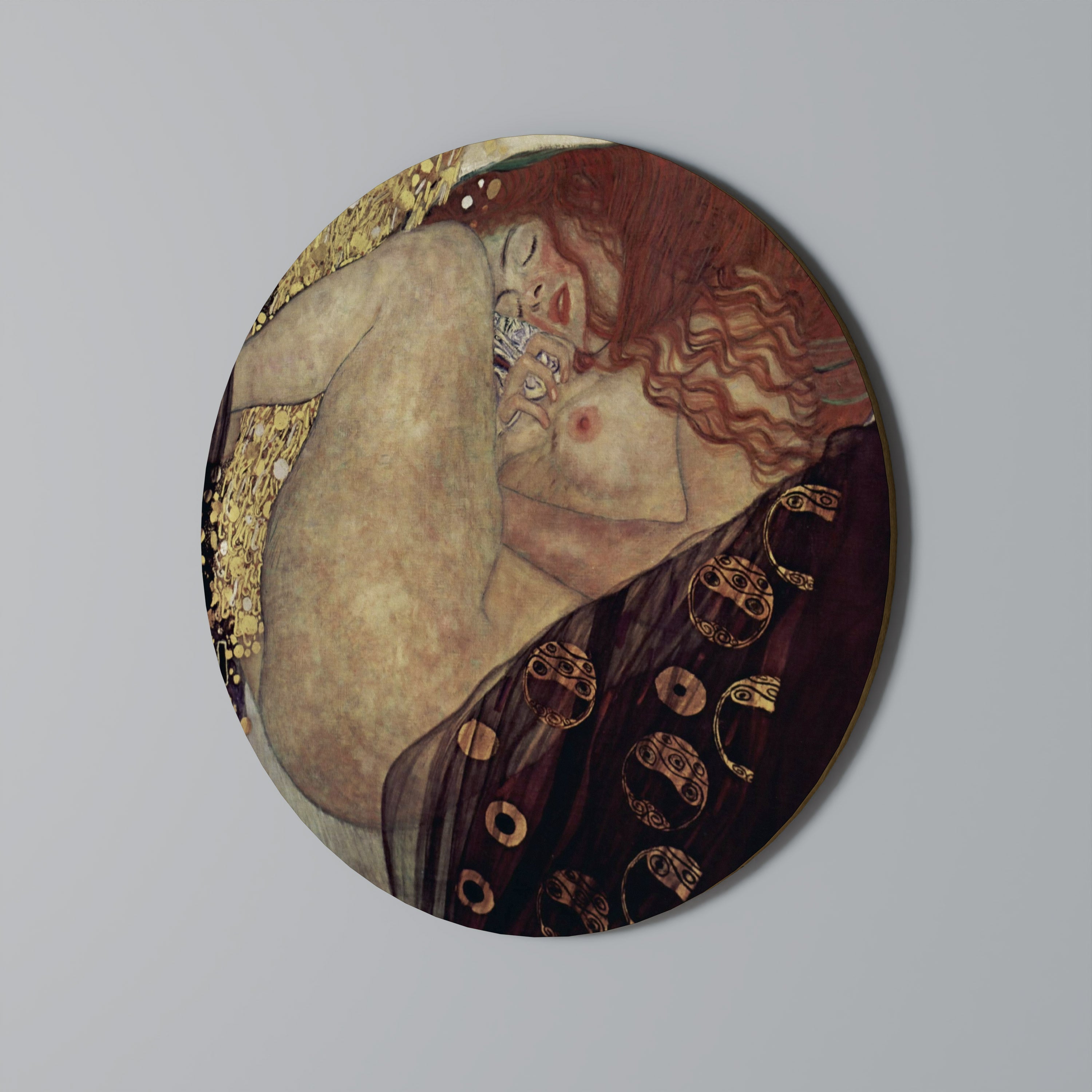 Runde Wandkunst „DANAE“ von KLIMT
