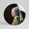 GIRL WITH A PEARL EARING Runder Wandsticker zum Abziehen und Aufkleben