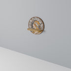 ZODIAQUE OR LA PLUME Round Art Shelf In Oak Effect