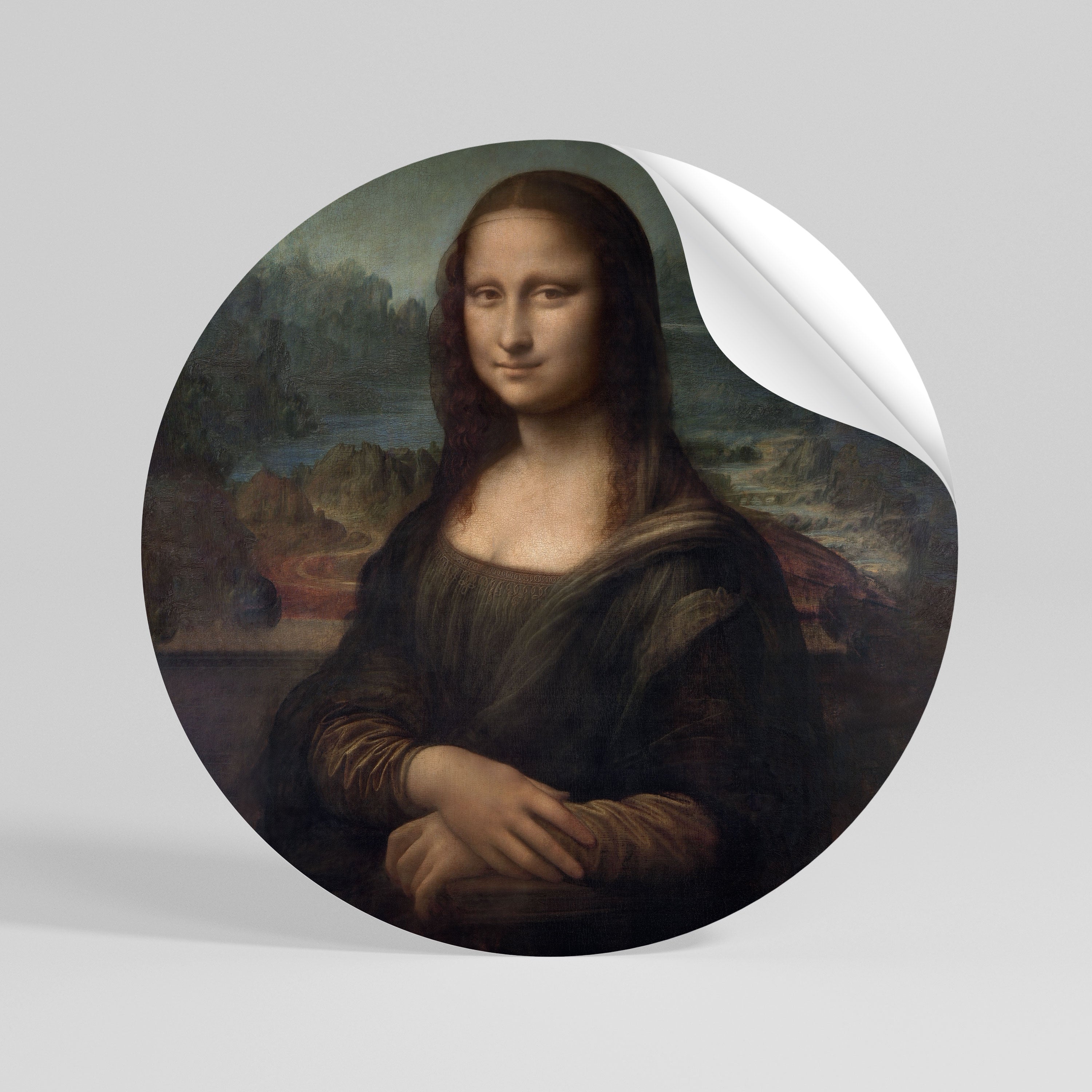 MONA LISA Peel and Stick Round Sticker