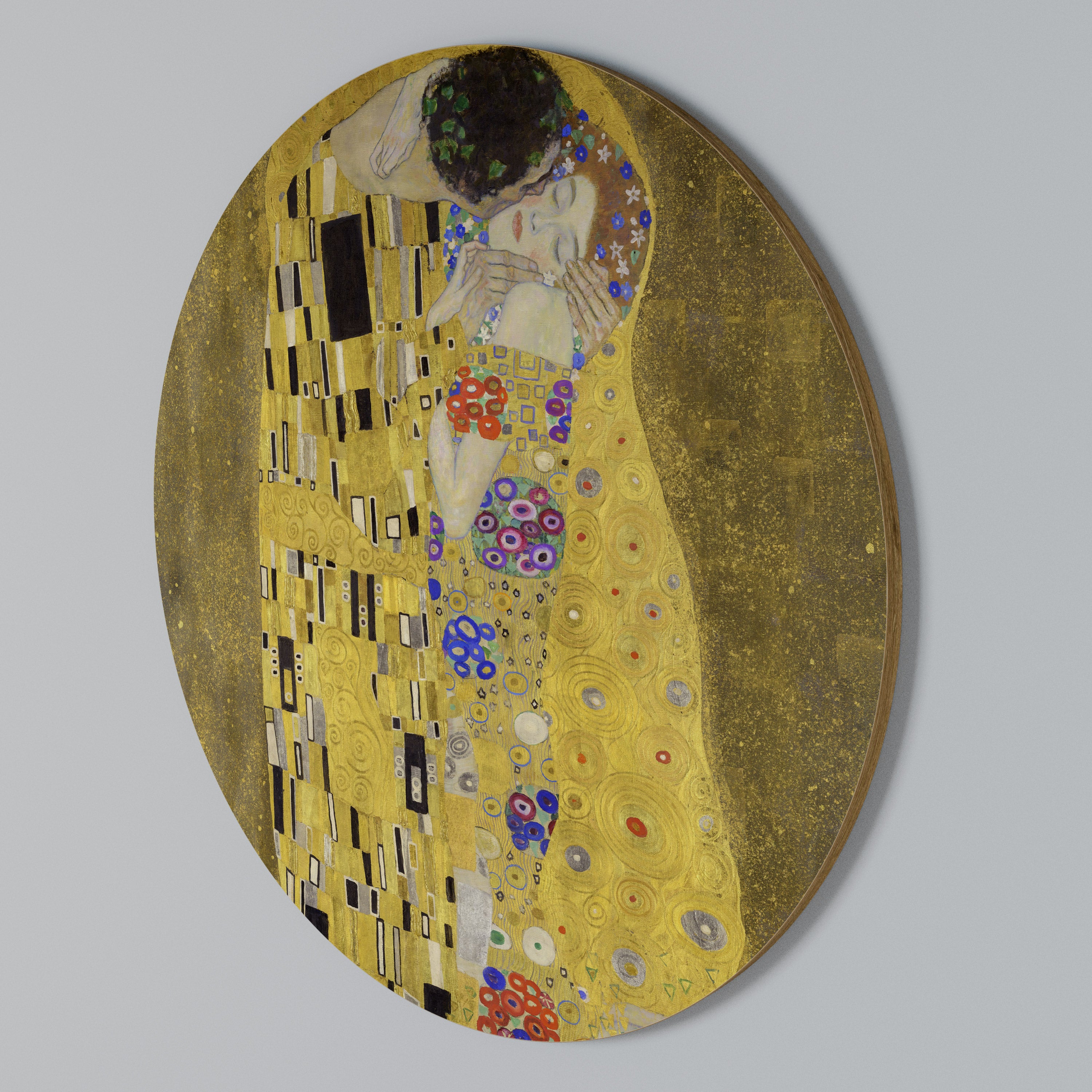 THE KISS Rundes Wandbild