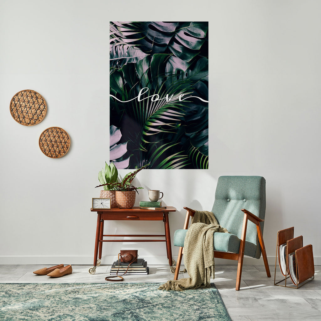 LOVE IN LEAVES Vertikales Poster zum Abziehen und Aufkleben
