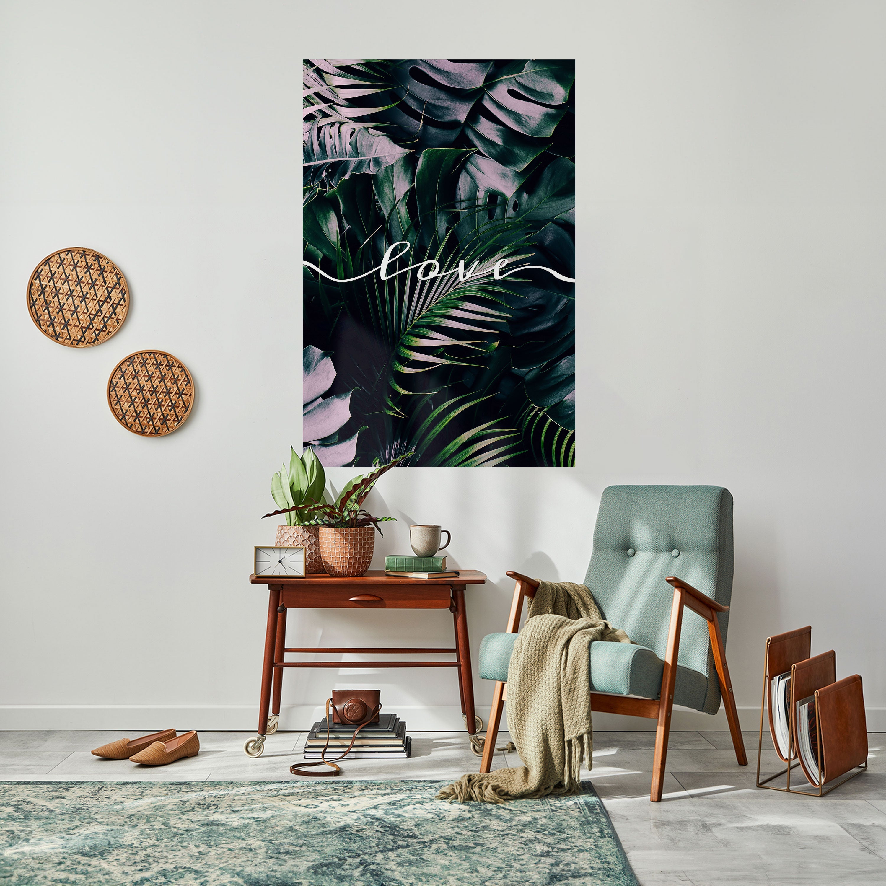 LOVE IN LEAVES Vertikales Poster zum Abziehen und Aufkleben